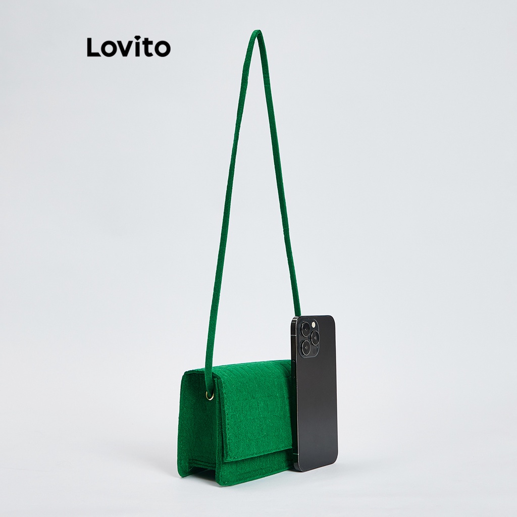 Túi đeo vai nhỏ Lovito cơ bản màu trơn thường ngày cho nữ L69AD080