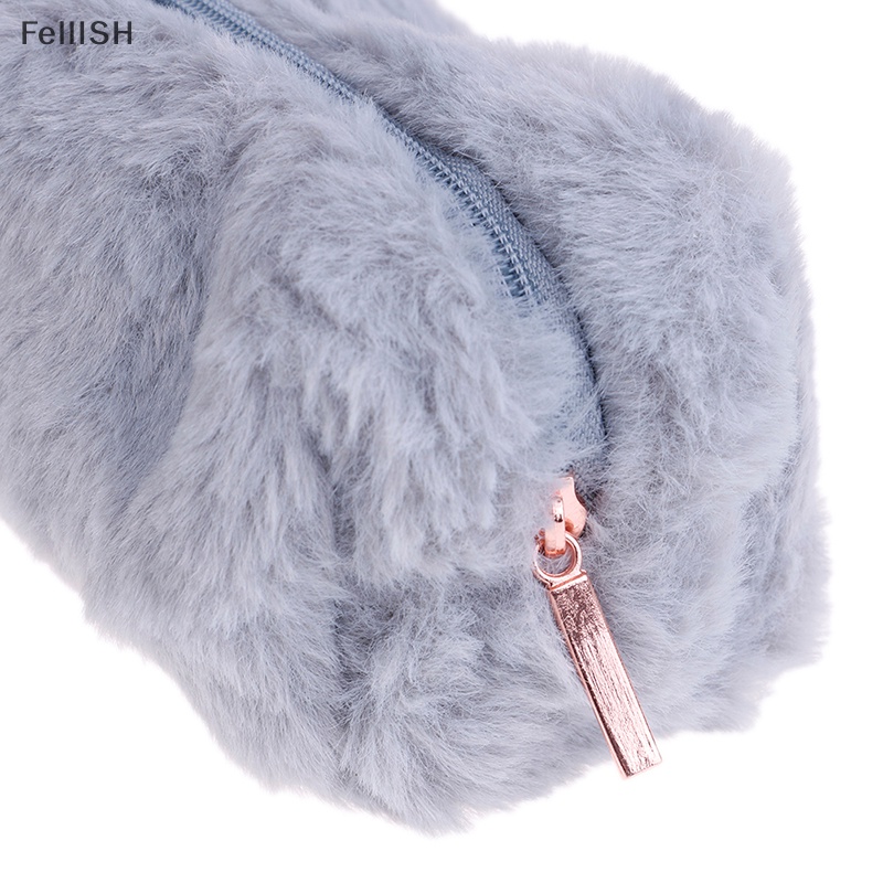 1 X Túi Đựng Bút Chì / Đồ Trang Điểm Phủ Lông Xù Dễ Thương 439br