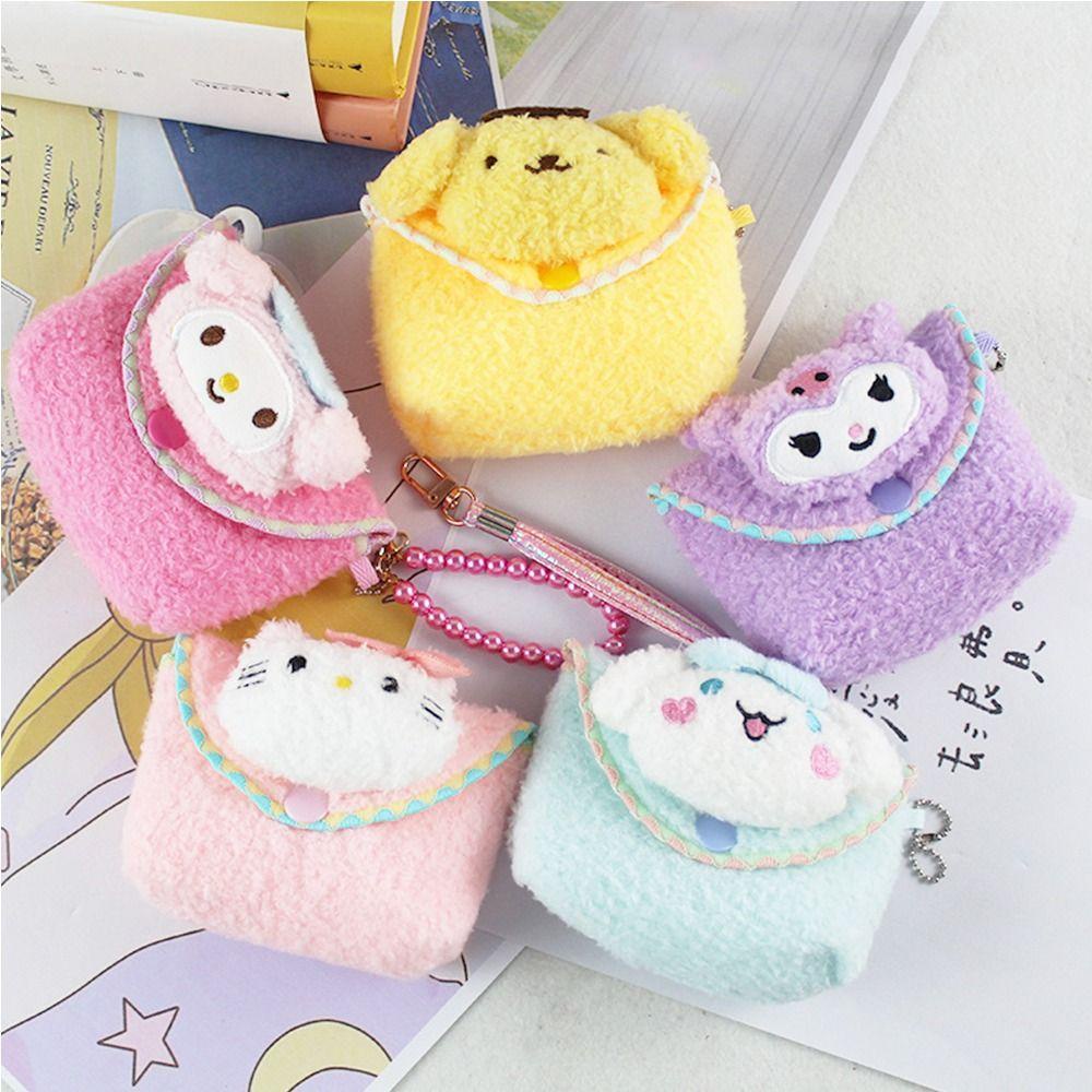 Ví Đựng Tiền Xu Bằng Bông Hoạt Hình kuromi cinnamoroll mini ins Cho Nữ