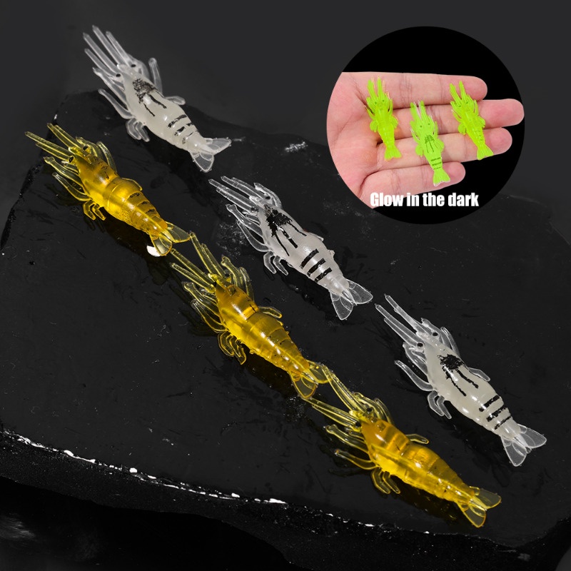 Mồi Tôm Giả mini Mềm Mại Dùng Câu Cá Ban Đêm