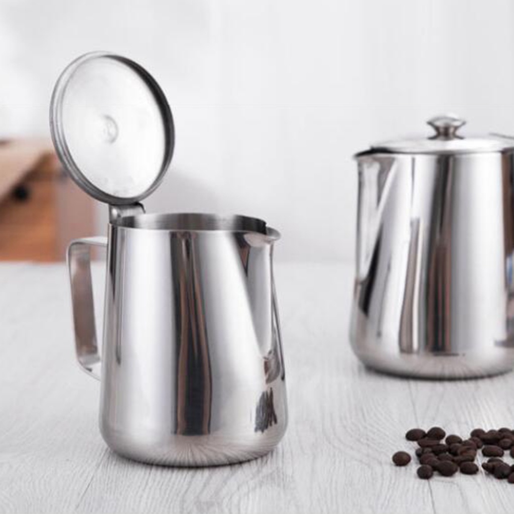 Cốc Inox Pha Cà Phê / Sữa Có Nắp Đa Năng