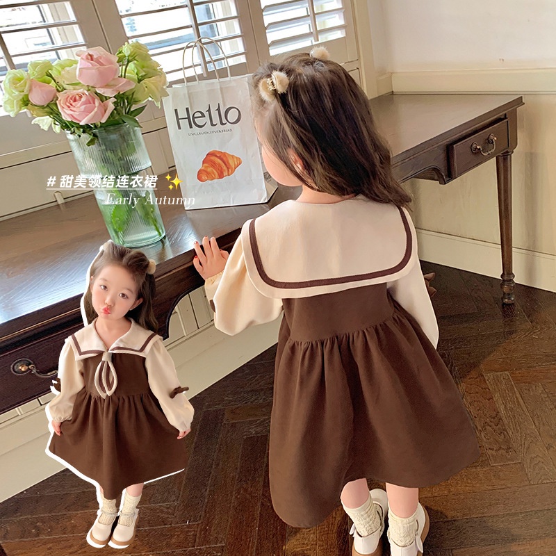 Đầm Thủy Thủ Vải cotton Cho Bé Gái