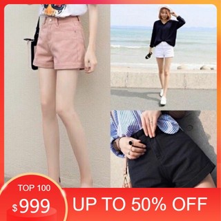 Quần short kaki lật lai co giãn lưng cao