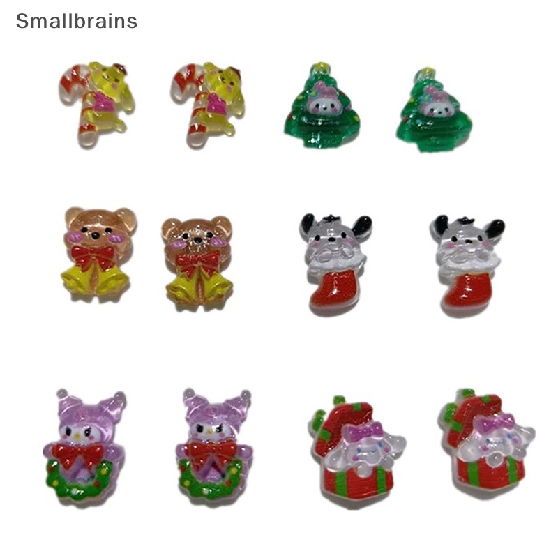 SANRIO Set 10 Phụ Kiện Trang Trí Móng Tay Chủ Đề Giáng Sinh Dễ Thương