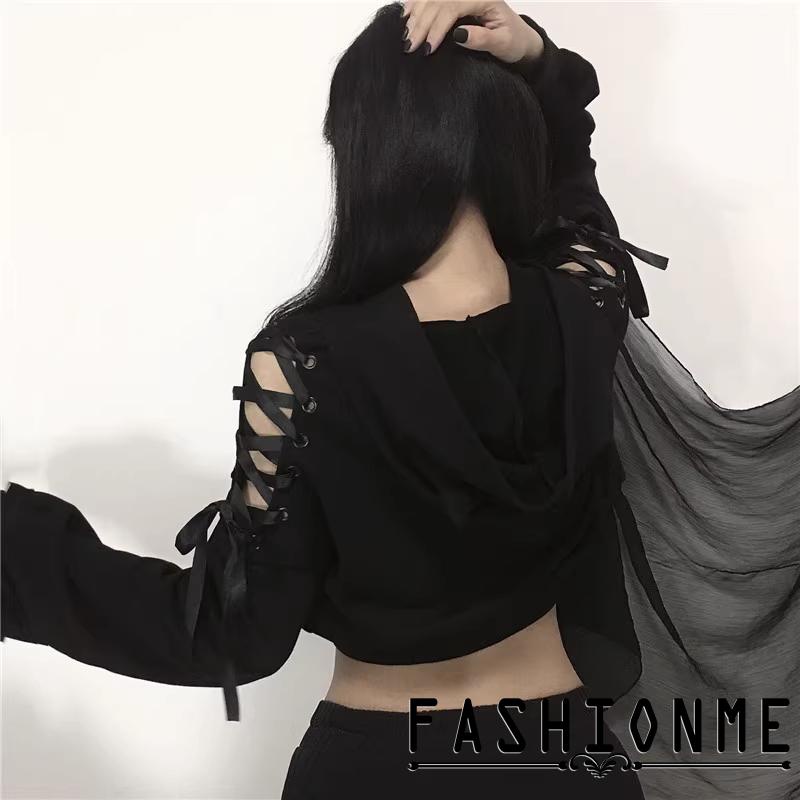 Áo Hoodie Tay Dài Hở Rốn Thời Trang Cho Nữ