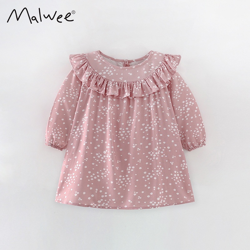 Đầm Cotton Ngắn Tay Họa Tiết Hoạt Hình Xinh Xắn Dành Cho Bé Gái