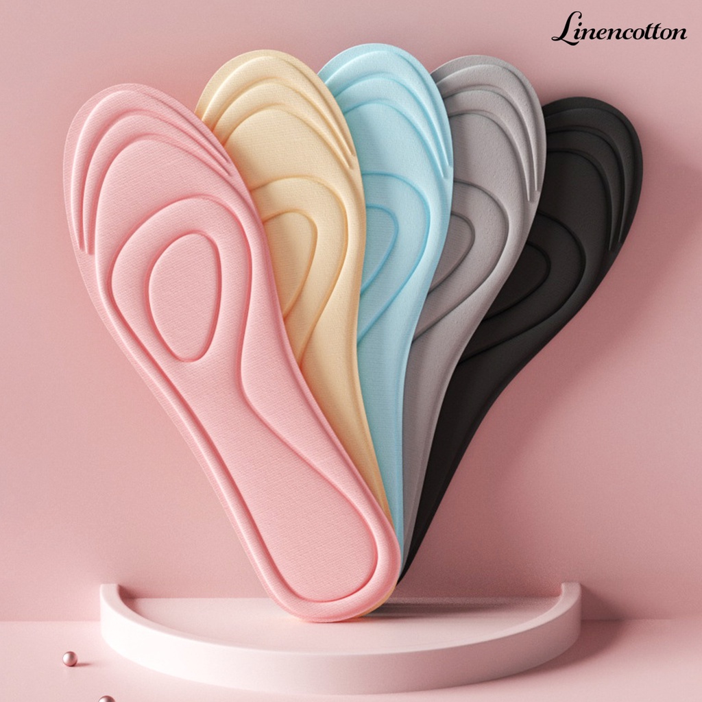 1 Cặp Đế Lót Giày Thể Thao Bằng Cotton Lanh Đàn Hồi Chống Sốc Và Mồ Hôi