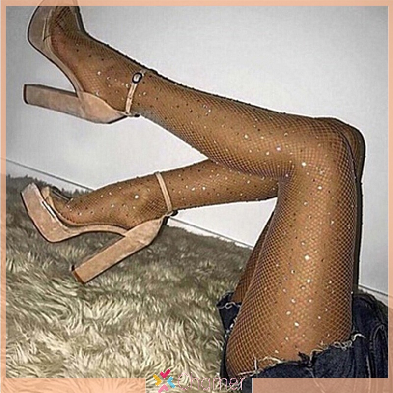 Quần Tất Lưới Đính Đá Pha Lê Mới Cho Nữ
