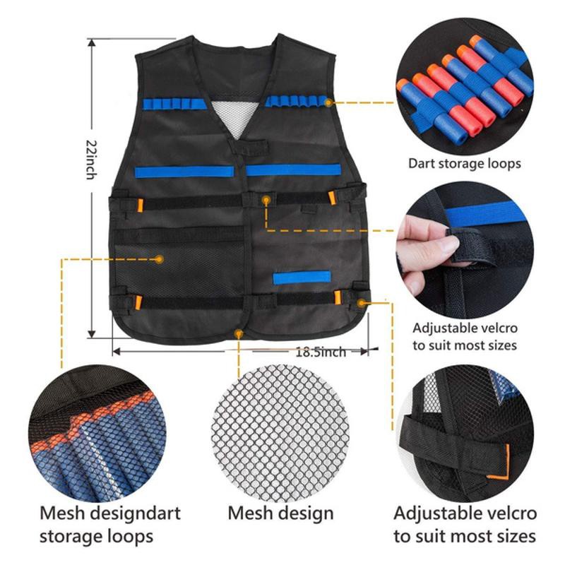 KIDS TACTICAL OUTDOOR VEST HOLDER KIT CHILDREN GAME GUNS ACCESSORIES TOYS FOR NERF N-STRIKE ELITE SERIES BOYS GIFTS TOY