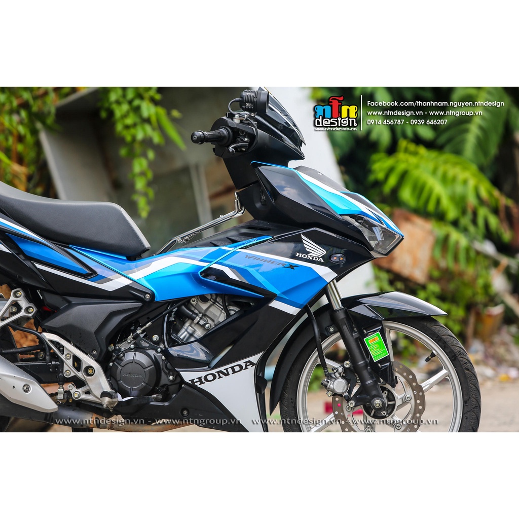 Tem rời Winner X xanh đen mẫu HRC phối màu đơn giản - không bay màu