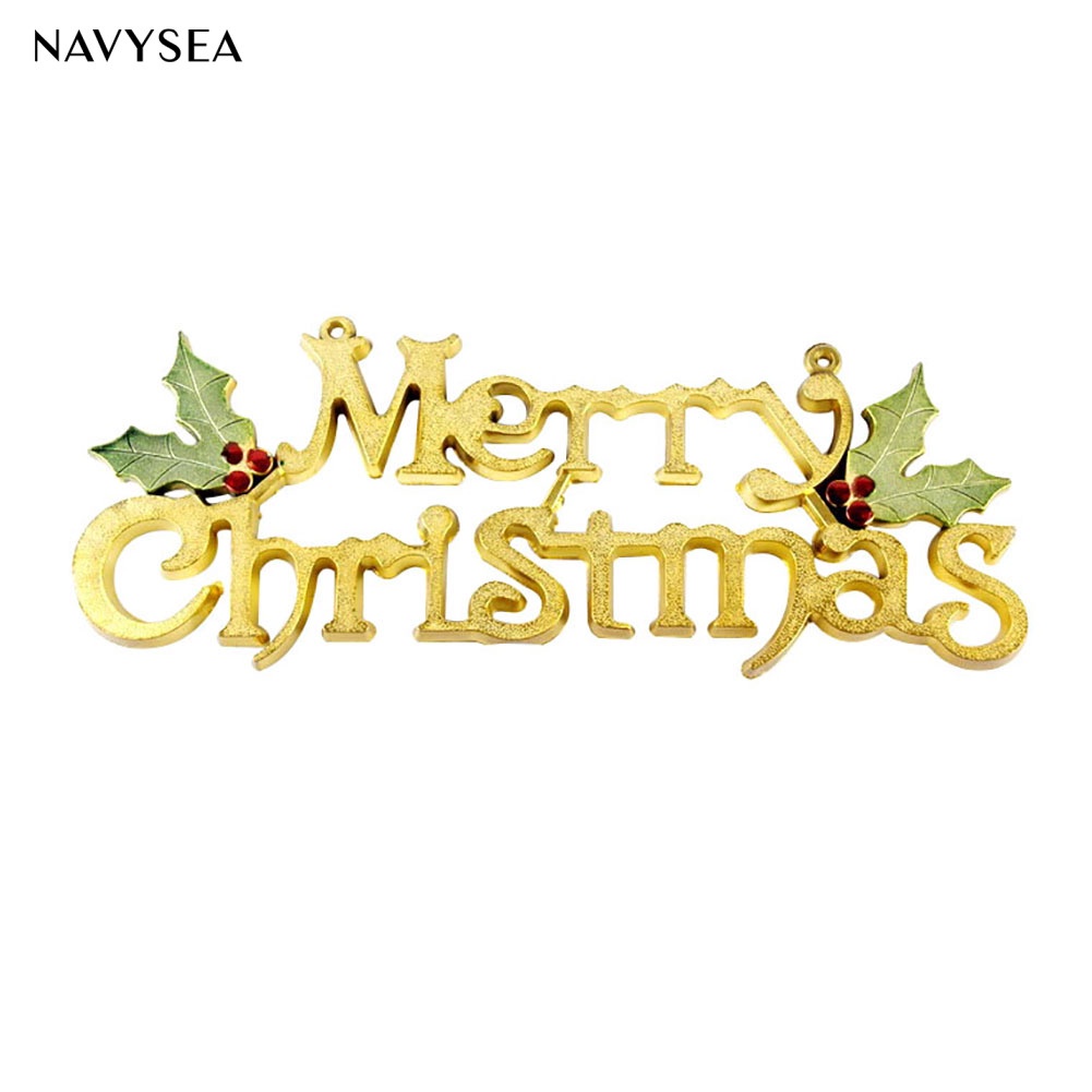 Set 2 Chữ Gỗ Lấp Lánh Trang Trí Giáng Sinh