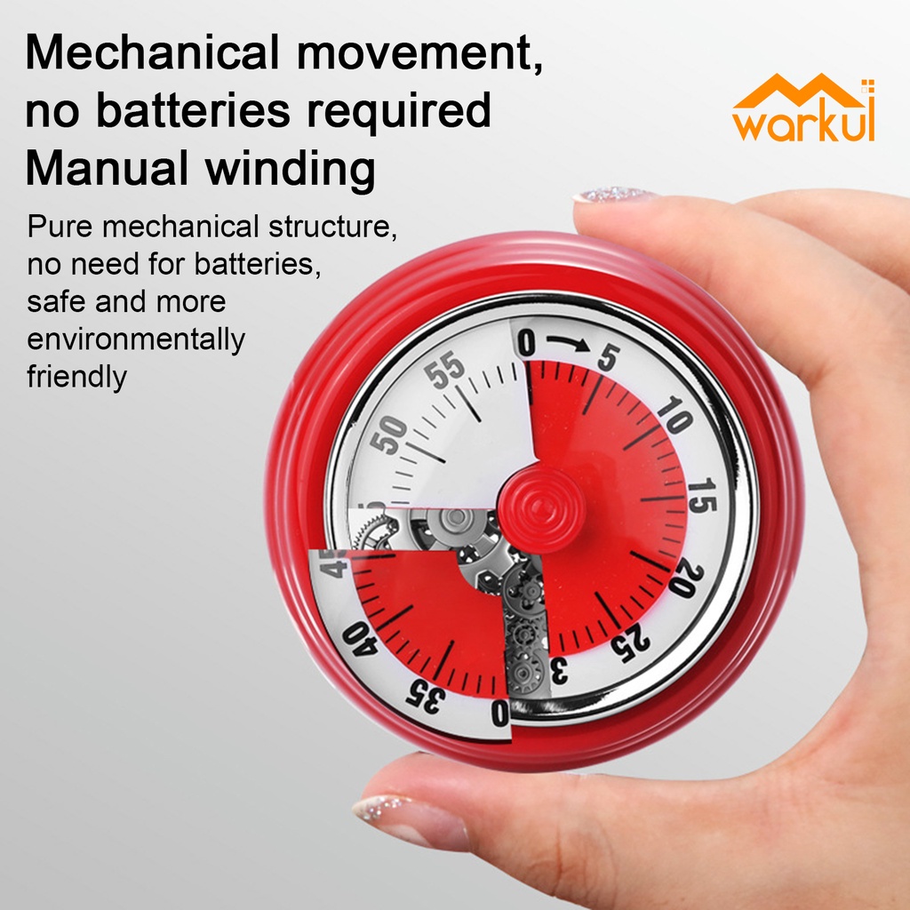 Đồng hồ hẹn giờ WARKUL hình tròn đếm ngược 60 phút cho học sinh