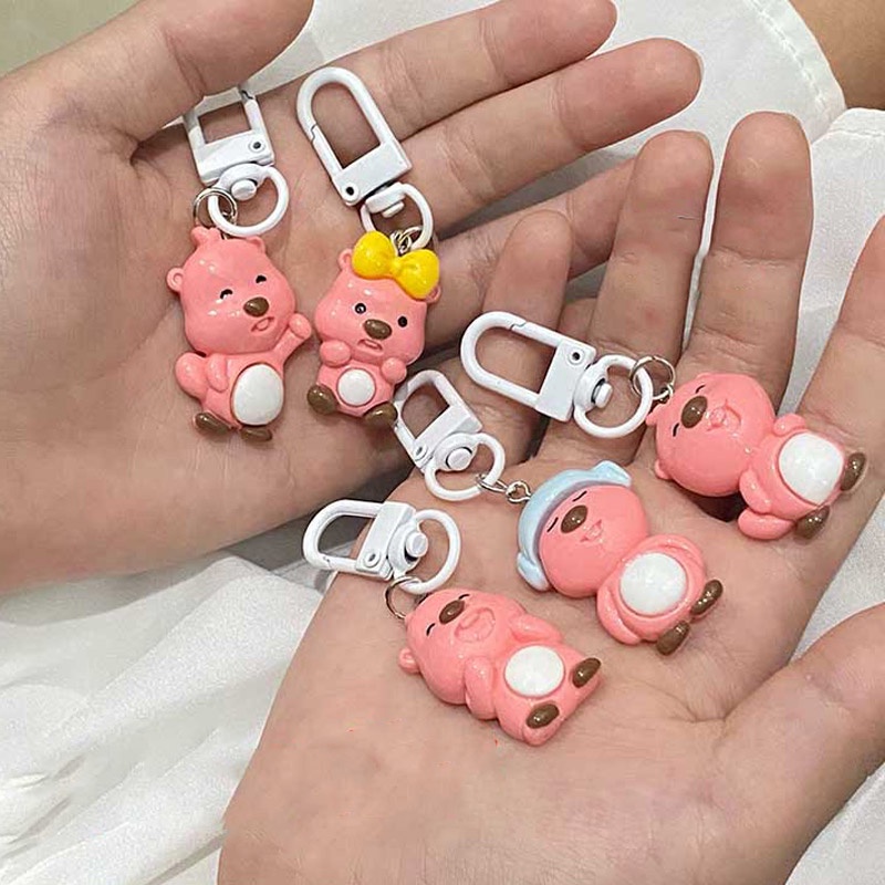 Juststar ins Móc Khóa Màu Trắng Siêu hot Họa Tiết Vòng Lặp Nhân Hoạt Hình Bán Chạy Phổ Biến Làm Quà Tặng Tốt Nhất