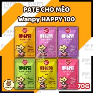 Pate Wanpy Happy 100 cho mèo mọi lứa tuổi gói 70gr thơm ngon đủ vị