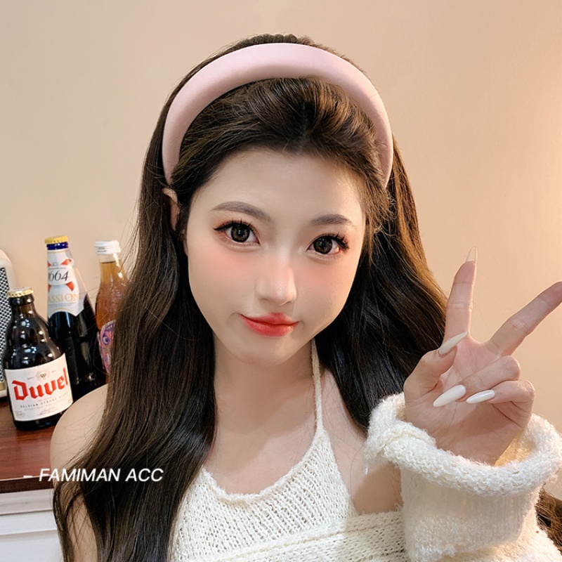 Băng Đô Cài Tóc Rửa Mặt Màu Hồng Dễ Thương Thời Trang Hàn Quốc
