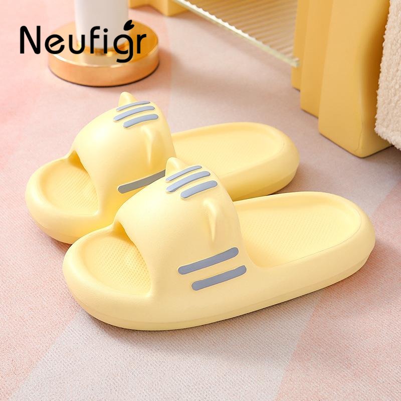 Dép Đi Trong Nhà Đế Dày Chống Trượt In Hình Mèo Dễ Thương Cho Cặp Đôi