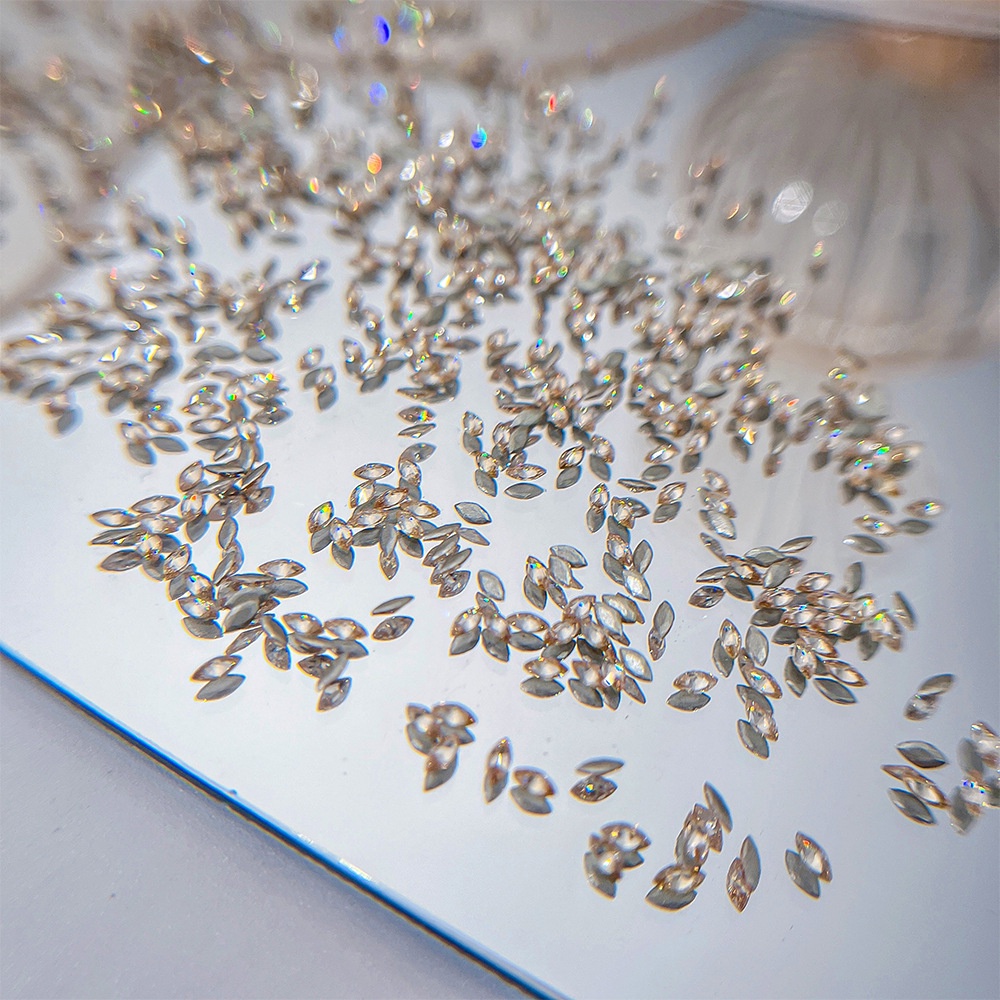 Phong Cách Mới Bông Tai Lúa Mì Đính Đá zircon Mắt Ngựa mini Siêu Chắc Chắn Sang Trọng