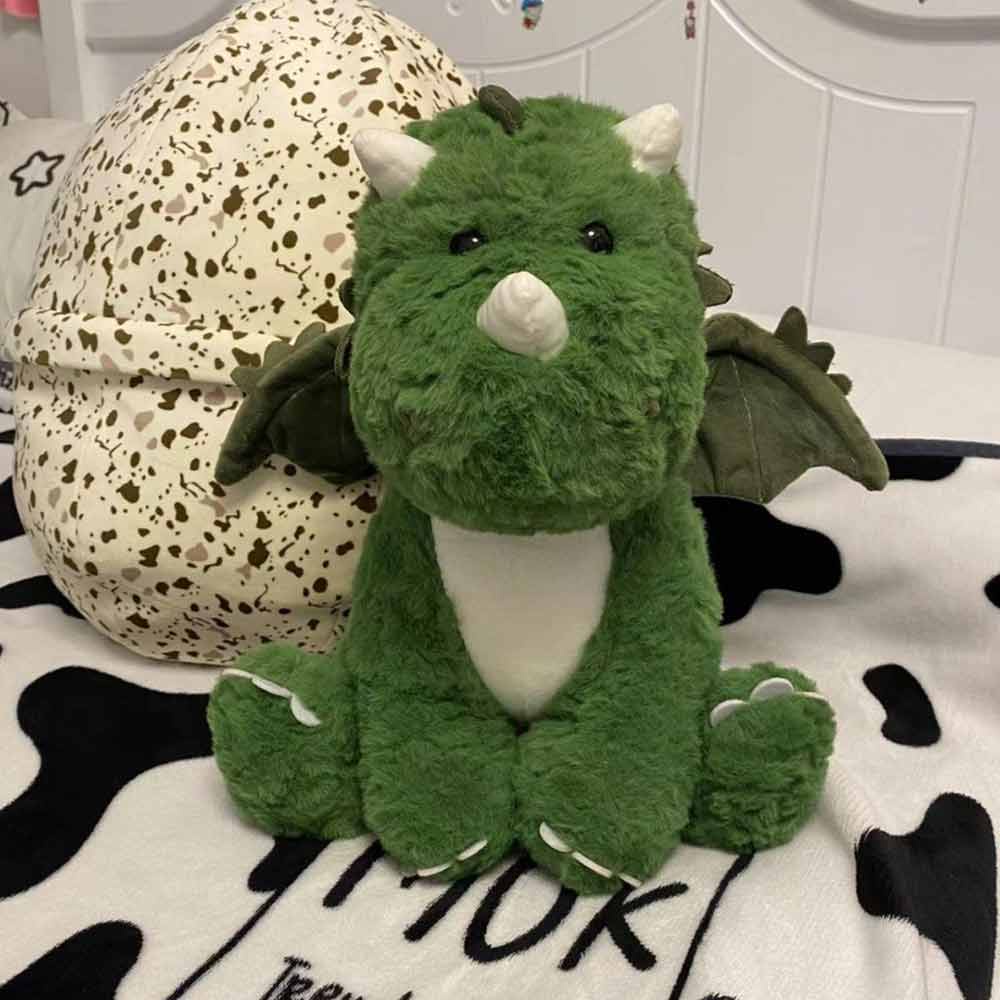 Green Dinosaur Plush Toy Dragon Egg Pillow Doll Gift Filling Soft Dinosaur