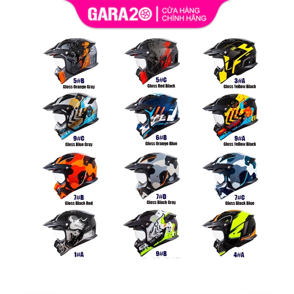 Mũ bảo hiểm đa năng YOHE 890 Navi Tem - GARA20