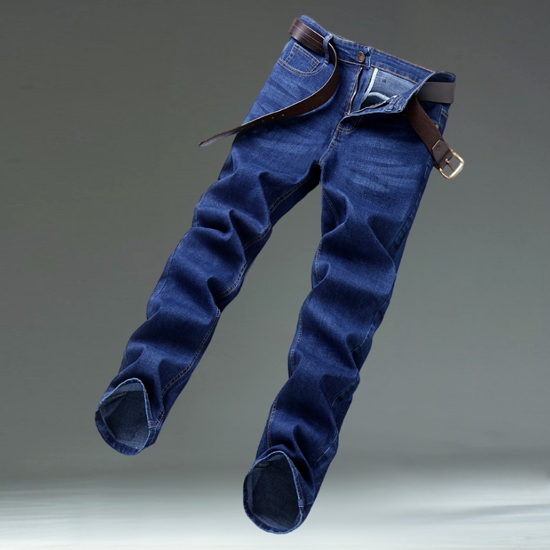 Quần Jean denim Dài Ống Đứng Màu Xanh Dương 807 Thời Trang Cho Nam