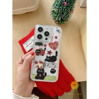 Case For iPhone 11 Pro Max [Quick-sand Music Cat Heart] Phone Case For iPhone 15 Pro Max 14 Pro Max 13 12 11 Aesthetic Ins Newest Fashion Korean Style Retro Classic Cute Cartoon Couple Shockproof Protective TPU Cover Shell