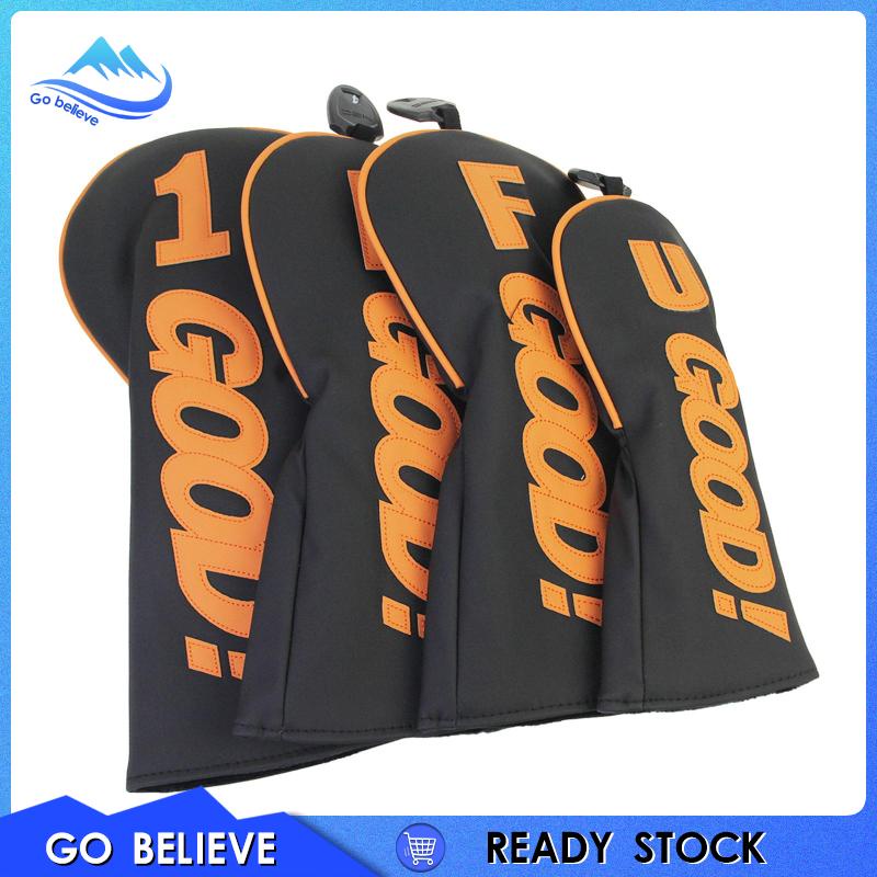 Bộ 4 Vỏ Bọc Bảo Vệ Đầu Gậy Đánh golf Bằng Gỗ Siêu Bền Tiện Dụng