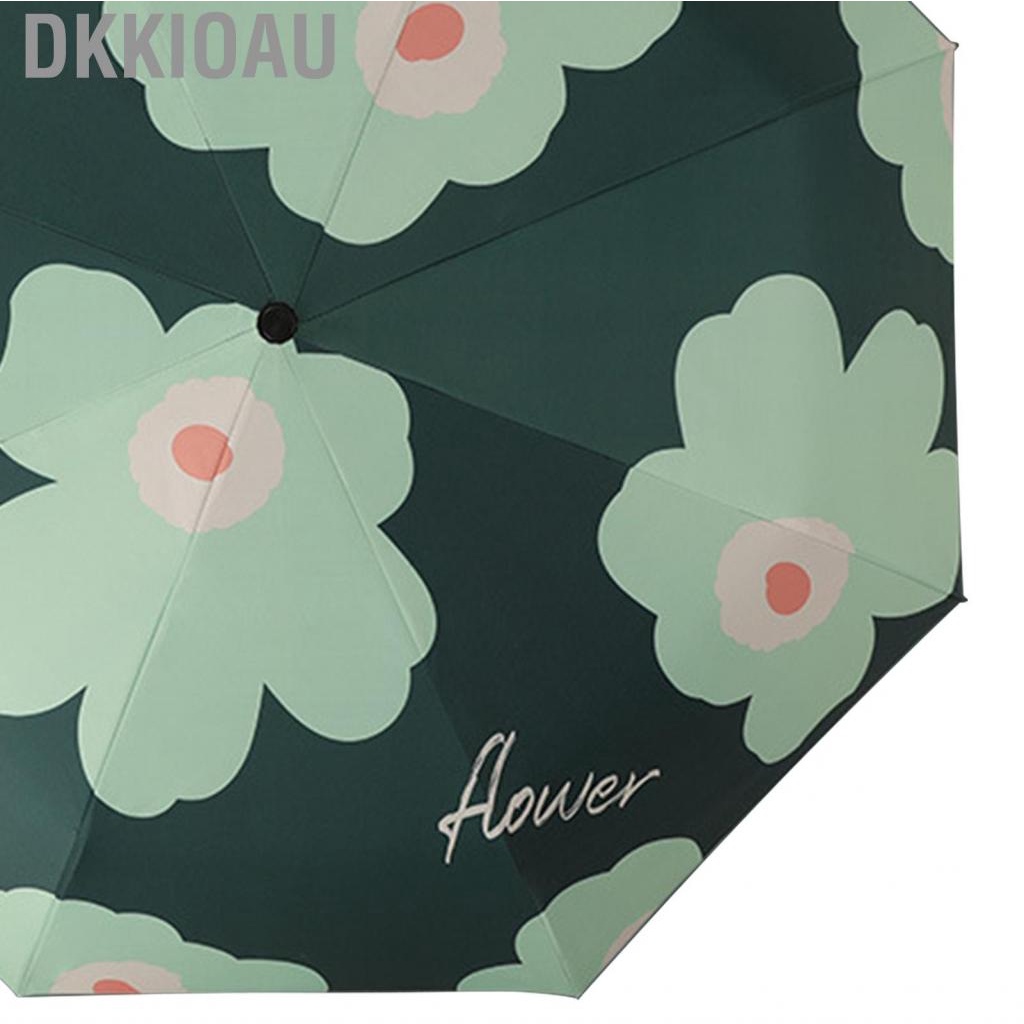 Dkkioau Folding Sun Umbrella  Foldable UV Protection Stable Polyester Fiber 1 Button Operate Rain Shine Dual Use for Working