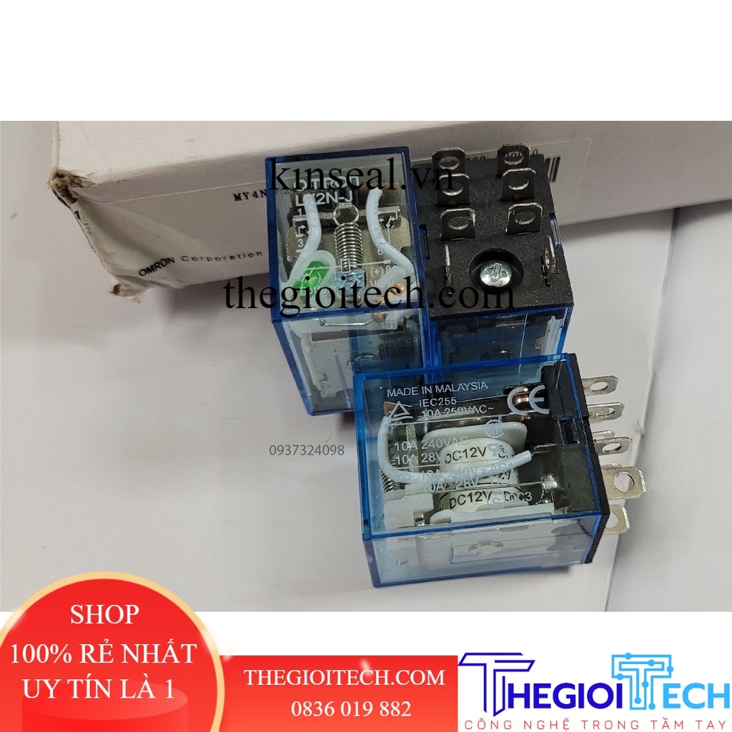 Rơ le trung gian 8 chân dẹp LY2N-J 12vdc , rơ le kiếng  LY2N-J 12vdc 8 chân dẹp
