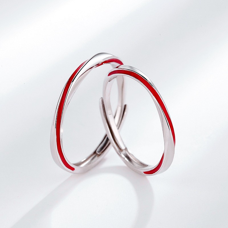 Akai ito Cặp Nhẫn Dây Đỏ Liên Minh Có Thể Điều Chỉnh Kèm Hộp Quà Tặng Nhẫn Tên Bạn Cho Cặp Đôi / Tình Bạn crc053