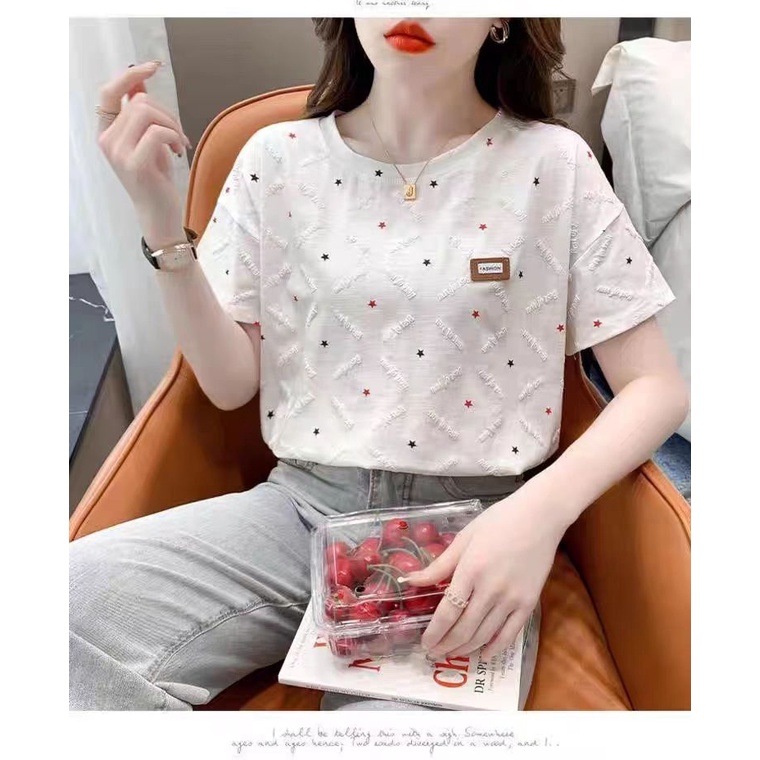 Áo Thun Cotton Tay Ngắn In Hình Thiết Kế Ba Chiều Mẫu Mới 2023 Thời Trang Mùa Hè Cho Nữ