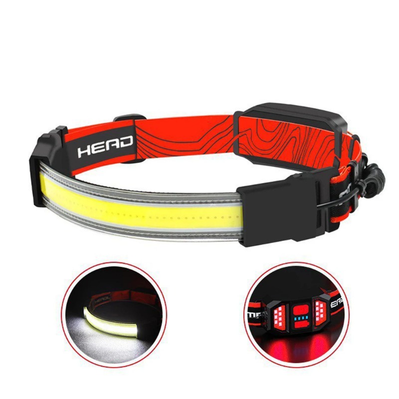 Đèn led Đội Đầu cob Chống Thấm Nước Mềm Mại Có Thể Sạc Lại Bằng Cổng usb Dùng Khi Đi Cắm Trại