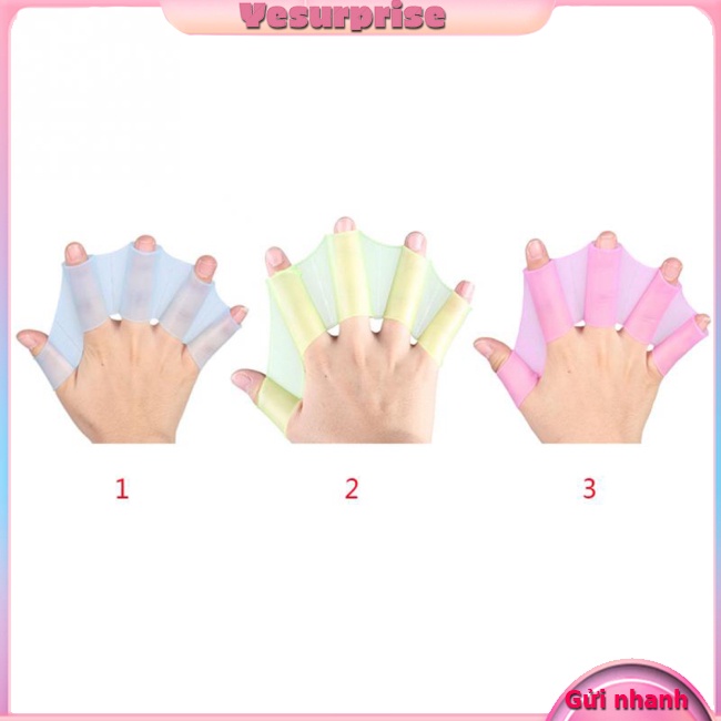 Yesurprise 1 Cặp Đệm silicone Cầm Tay Hình Ếch Dùng Khi Bơi Lội