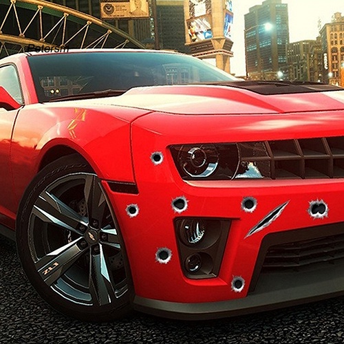 Pp Miếng Dán Trang Trí Mũ Bảo Hiểm / Xe Hơi Họa Tiết Lỗ Bắn 3d Vui Nhộn Chống Thấm Nước