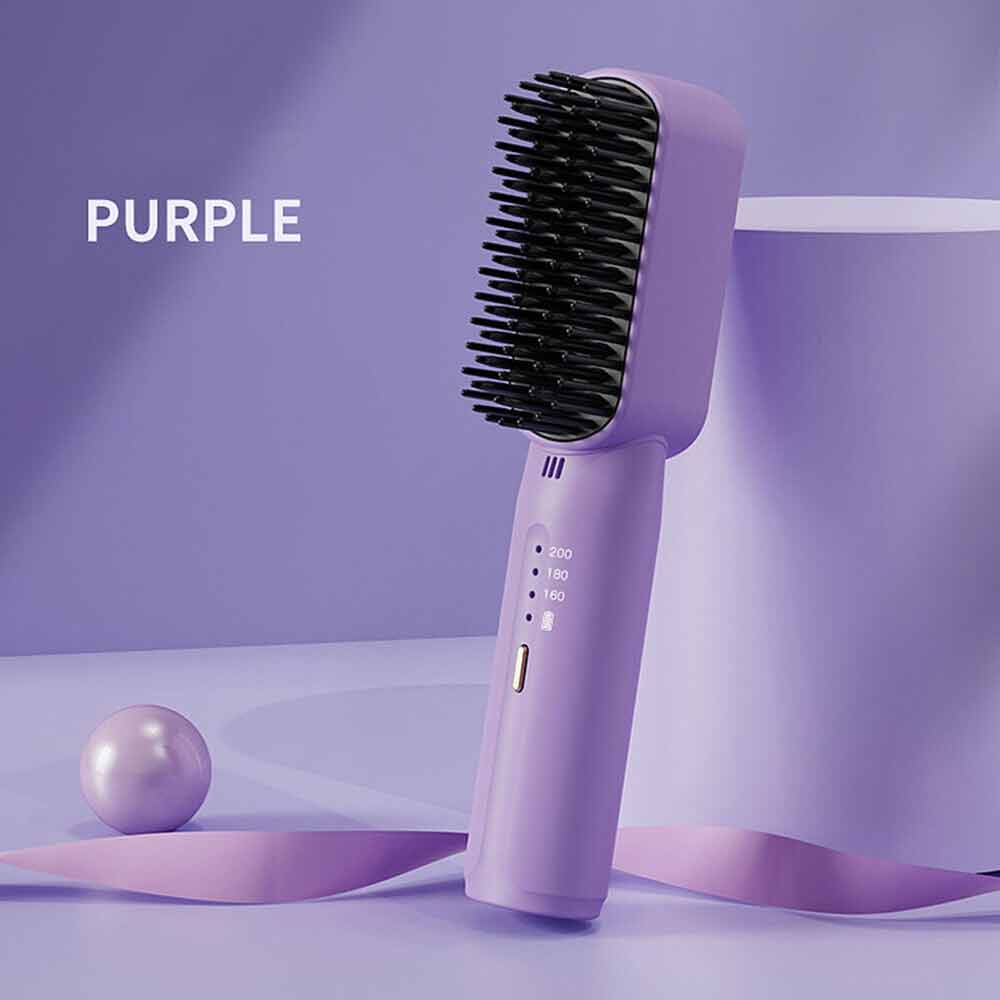 New Mini Portable Charging Straight Hair Comb New Mini Rechargeable Straight Hair Comb Portable, Fashionable, and High Quality Negative Ion Hair Care Soft and Smooth Hair Care