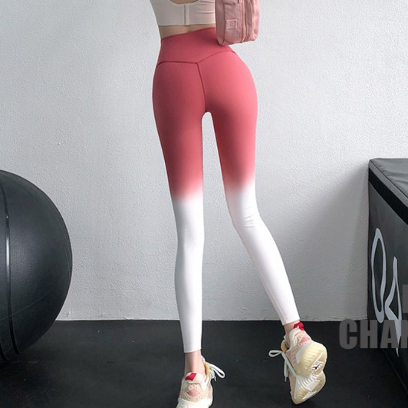 【Yogaheal】Quần Legging Thể Thao Lưng Cao Màu Gradient Thời Trang Cho Nữ