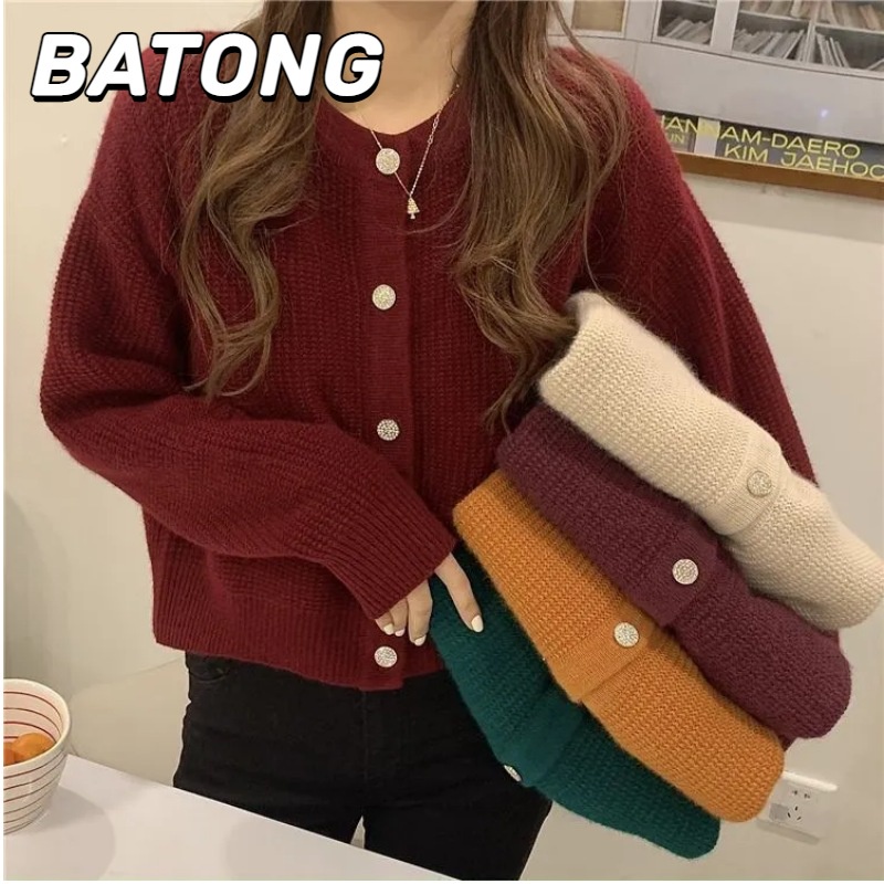 Áo Khoác Len cardigan Dáng Rộng Ngắn Phong Cách Giáng Sinh Năm Mới