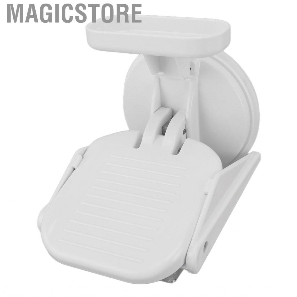 Magicstore Shower Foot Rest with Suction Cup Leg Assist Drill Free Anti Slip Wall Mounted Plastic Bathroom Pedal for Women Home