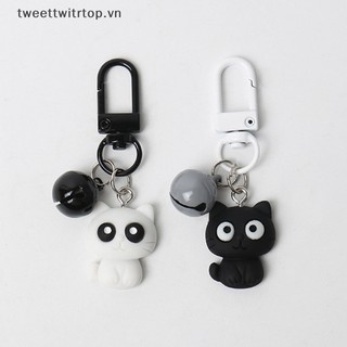 Móc khóa hình mèo trắng đen dễ thương
