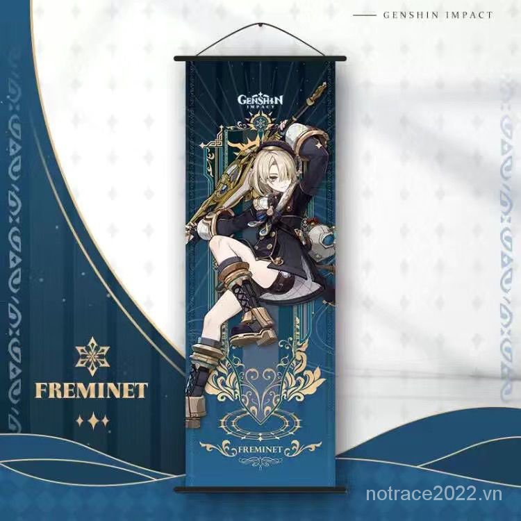 ★Genshin Impact★Furina & lyney & wriothesley & neuvillette Tranh Vải Lụa Treo Tường Trang Trí