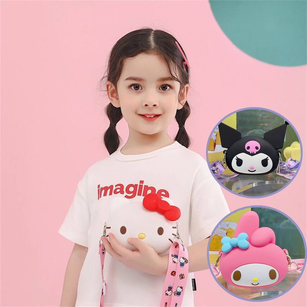 Sanrio Tiền Xu Silicon Trẻ Em Đồng Xu Choosteen Túi Trẻ Em Dung Lượng Cao Đeo Túi Bảo Quản Ba Lô Hoạt Hình | Cici01
