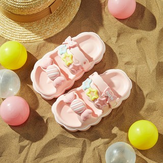 Cheerful Mario dép quai hậu Kẹo Mario cho bé gái bãi biển nơ cà vạt sandal bích mũi trẻ em