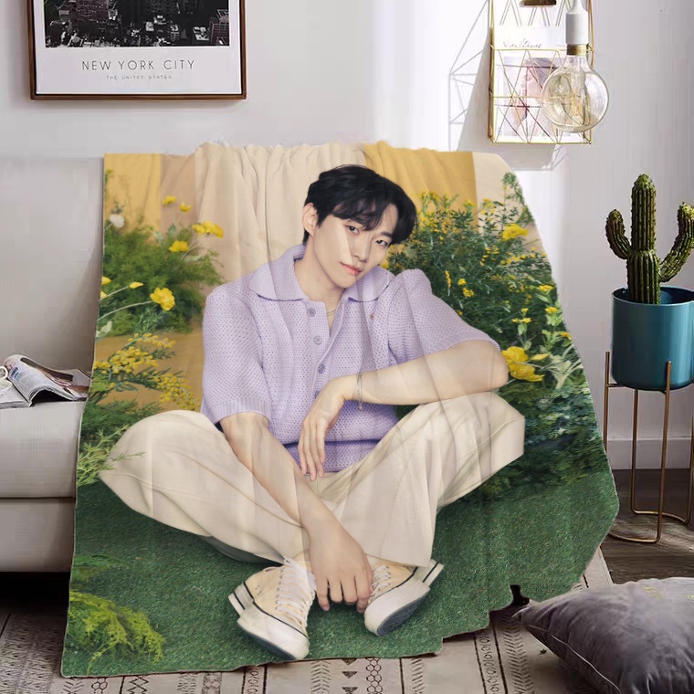 Chăn flannel 2pm lee junho In Hình Một Mặt Thiết Thực Làm Quà Tặng Cho Gia Đình / Văn Phòng Ngủ Trưa