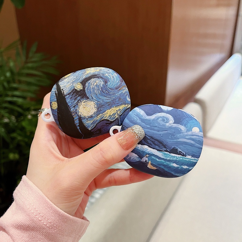 Vỏ Bảo Vệ Hộp Sạc Tai Nghe xiaomi redmi buds 4 lite Hình Hoa Sơn Dầu Kèm Móc Treo Tiện Dụng