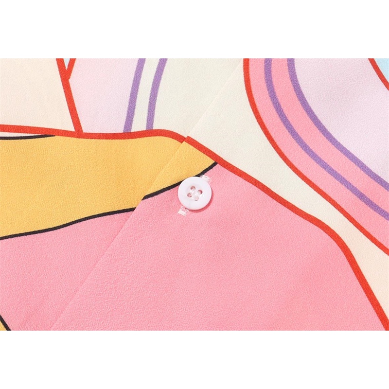 Za * Áo Thun polo Màu Hồng gradient Họa Tiết Hoa medusa Chất Lượng Cao Thoải Mái Mùa Hè