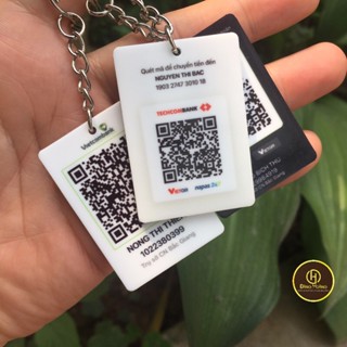  Móc Khoá Mica chống nước in mã QR Code in 2 mặt theo yêu cầu-Mica Hoàng 