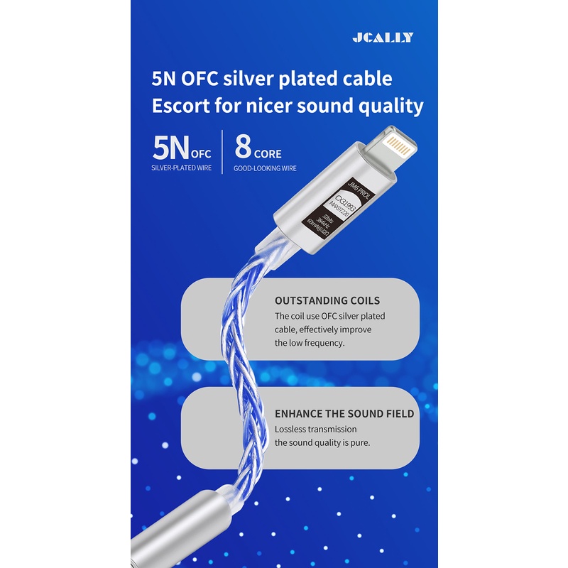 Jcally jm6 pro Mã Khuếch Đại Ánh Sáng cx31993 flagship dac Cho Điện Thoại ios