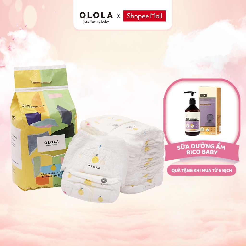 COMBO 3 Tã Quần Bỉm Luxury OLOLA Skin Fit Đủ Size L26/XL22/XXL18 Hàn Quốc Cho Bé, Mỏng Nhẹ, Mềm Thoáng, Thấm Hút Nhanh