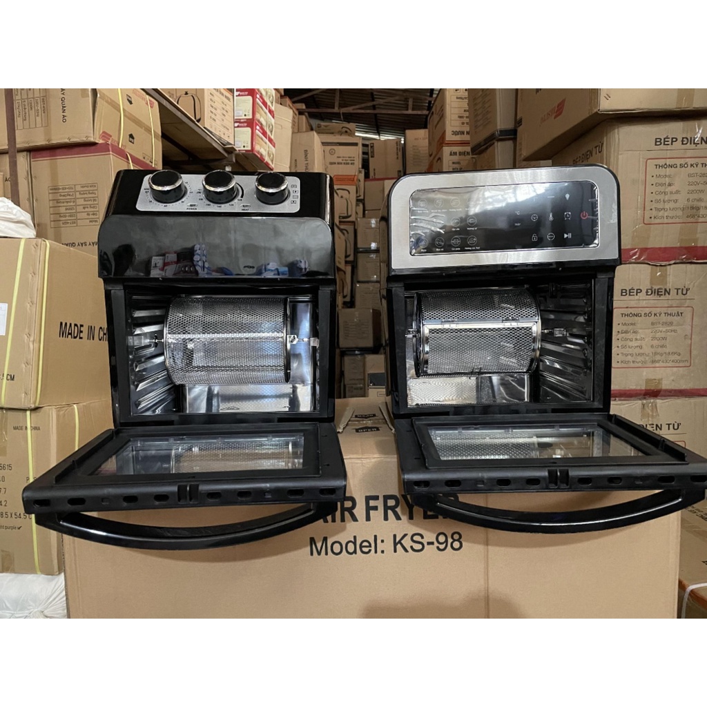 Lò nướng đa năng 2 Trong 1 nồi chiên không dầu Sharp điện tử 15L, Sharp cơ 16L công suất 2000W - Bảo hành 12 tháng