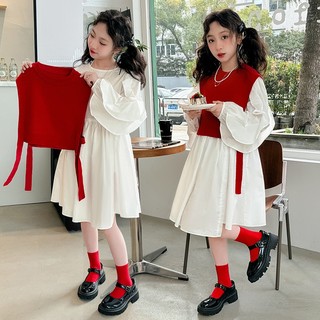 Set đầm công chúa + áo choàng dễ thương cho bé gái 5-13 tuổi