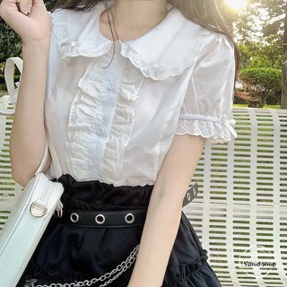 Áo Sơ Mi Ngắn Tay Cổ Búp Bê Thời Trang Mùa Xuân Cho Nữ